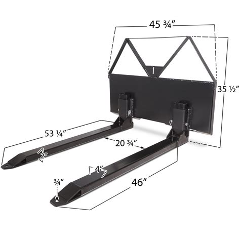 skid steer fork dimensions|fork attachment for skid steer.